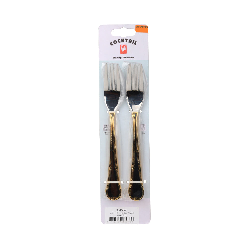 DESSERT FORK COCKTAIL OUTLINE GOLD 6PC ART 212 PC