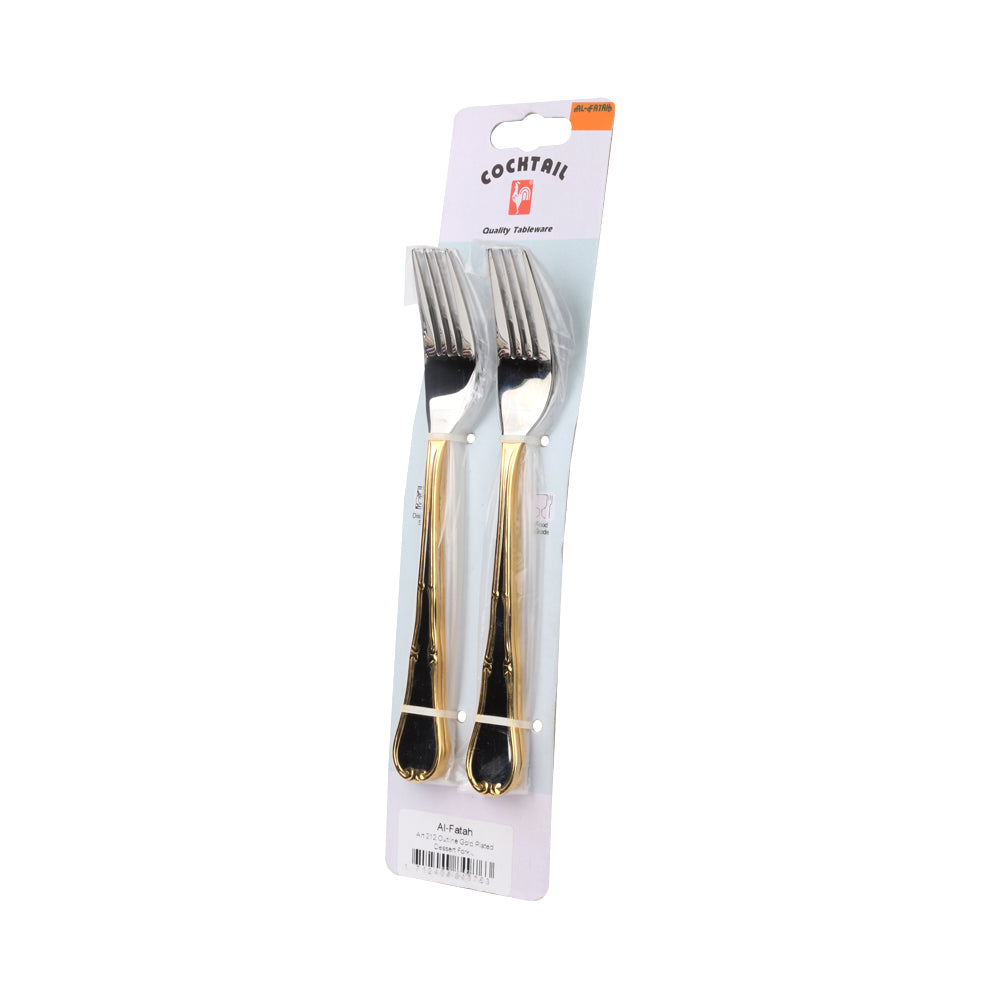DESSERT FORK COCKTAIL OUTLINE GOLD 6PC ART 212 PC