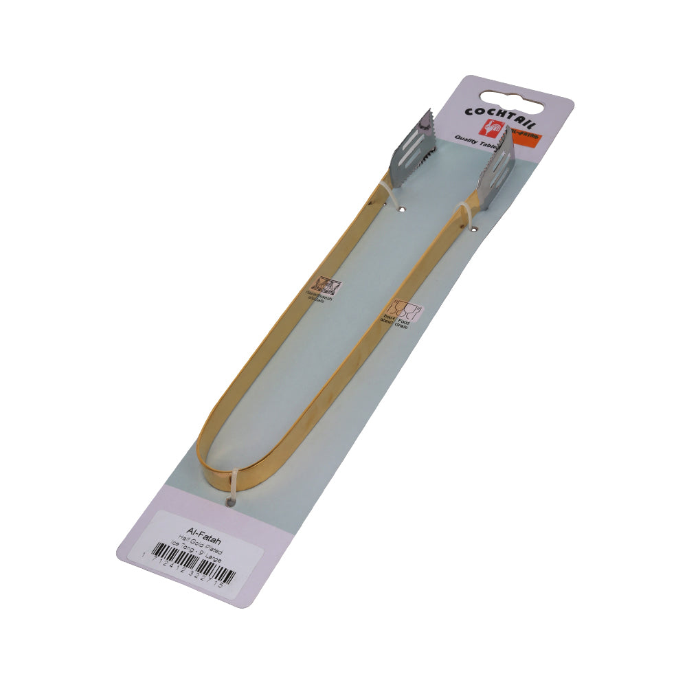 ICE TONG COCKTAIL HALF GOLD 9 INCH LARGE PC