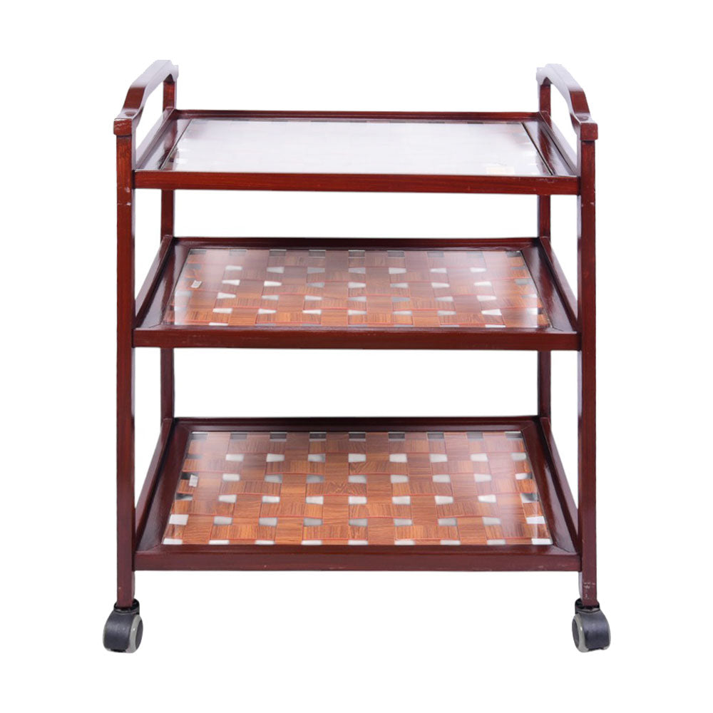 TEA TROLLEY NET 3 SHELF L-BROWN