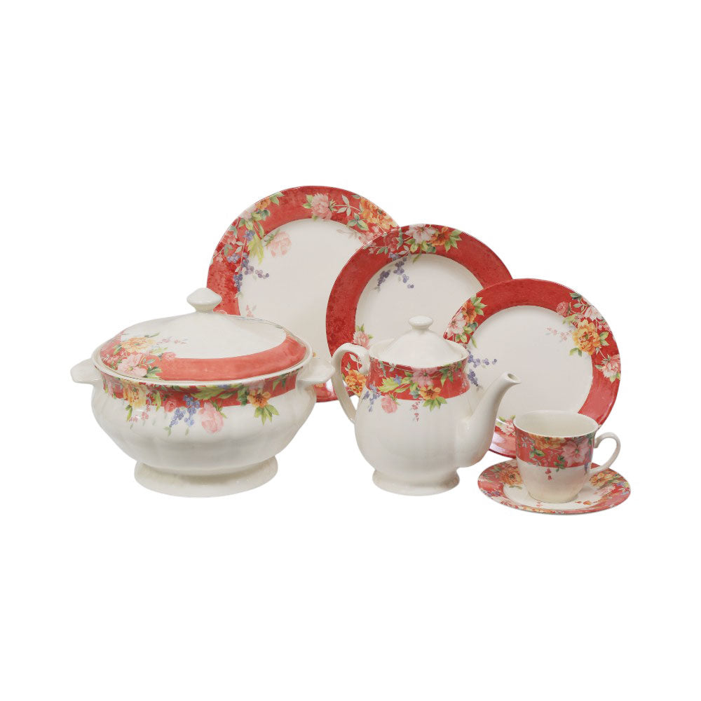 DINNER SET 85PC CLAYTON CRIMSON 413FS BASIC