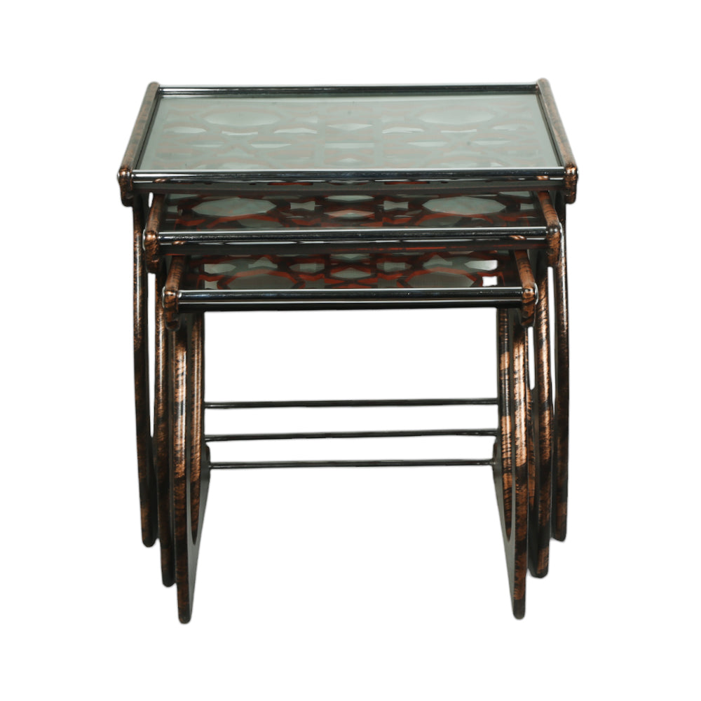 TABLE SET 3PC CARVING 014