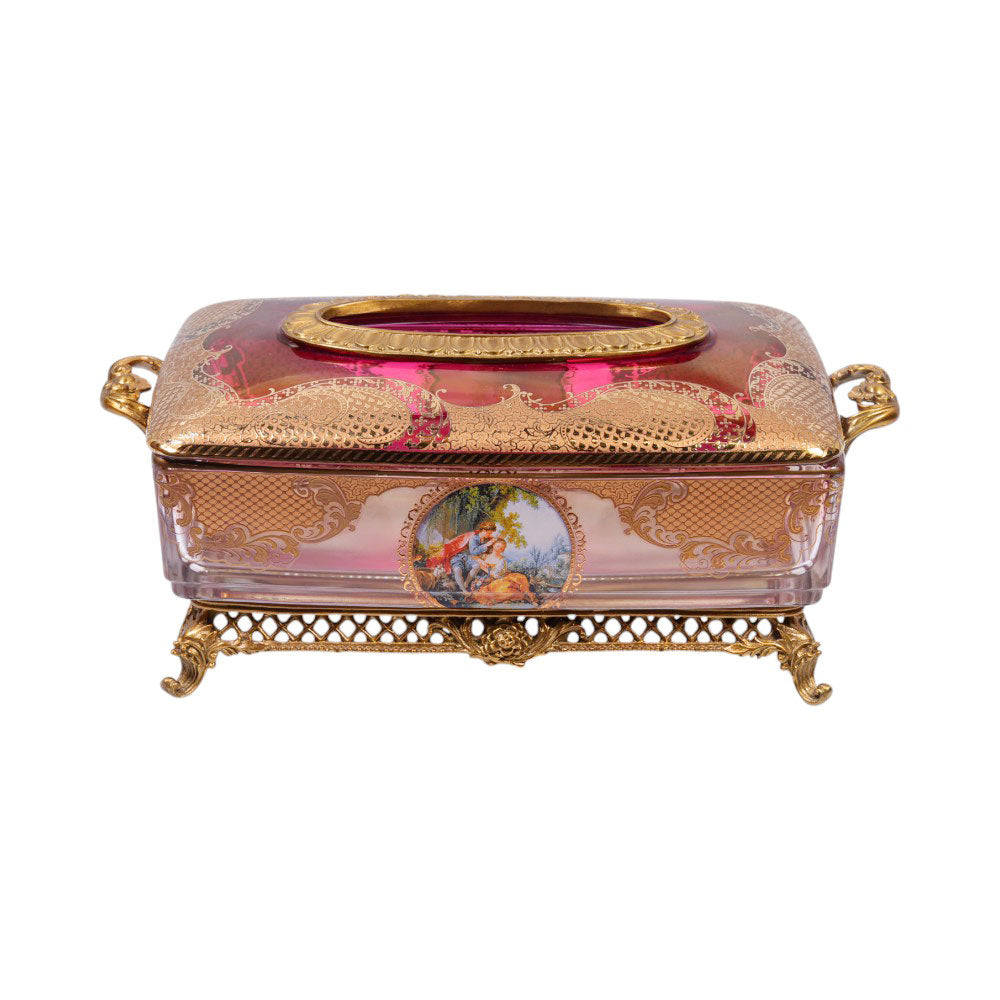 TISSUE BOX CRYSTAL BRASS H-C19-6018 J213-01-LU903 BASIC