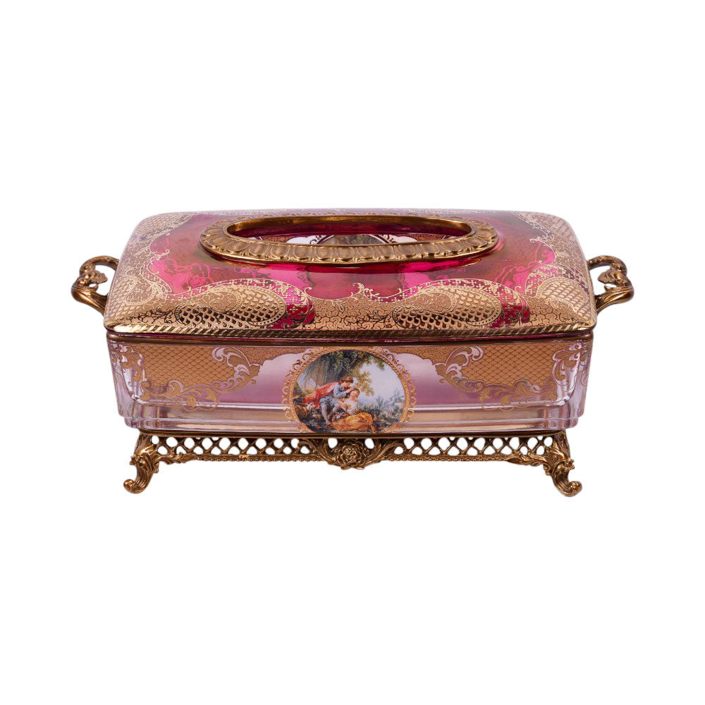 TISSUE BOX CRYSTAL BRASS H-C19-6018 J213-01-LU901 BASIC