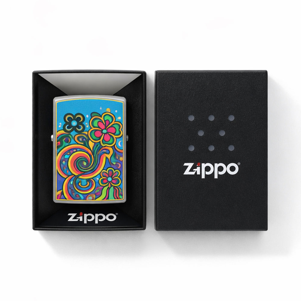 ZIPPO LIGHTER 48579 FLOWER POWER DESIGN