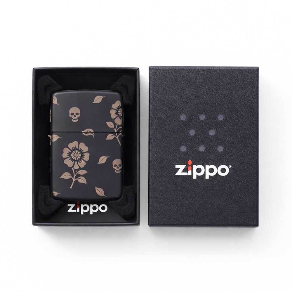 ZIPPO LIGHTER 48931 FLOWER SKULLS DESIGN