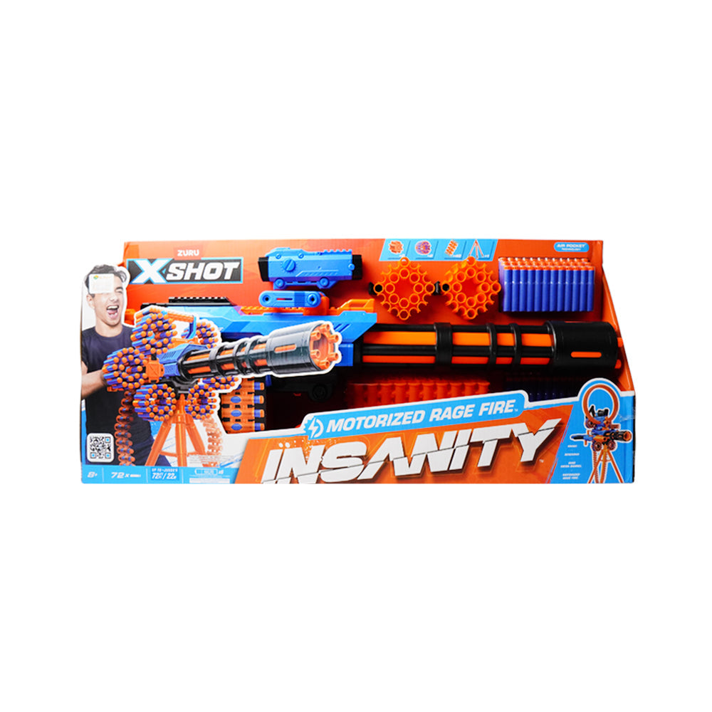 36605 X SHOT MOTORIZED RAGE FIRE INSANITY GATLIN GUN