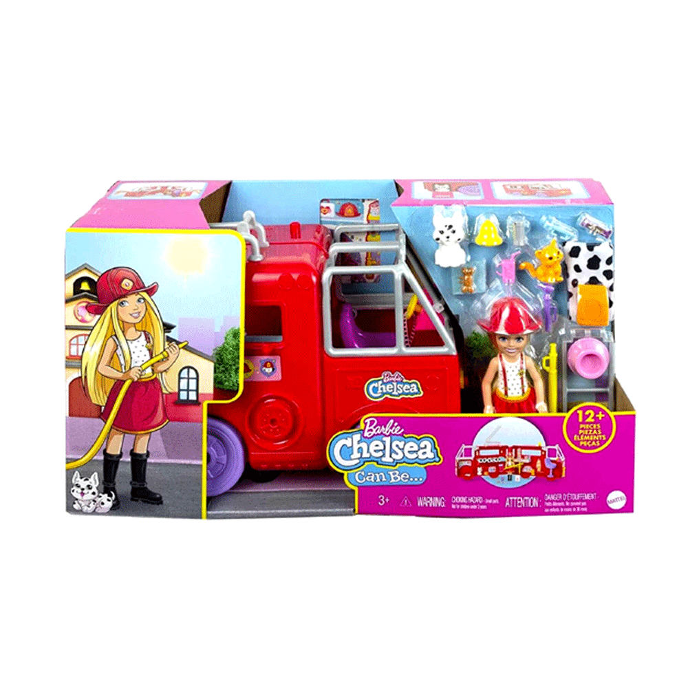 HCK73 BARBIE CHELSA FIRE RESCUE TRUCK H.B