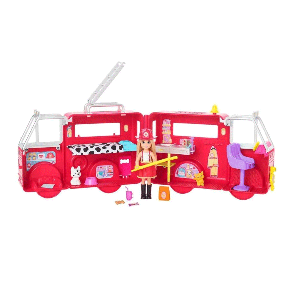 HCK73 BARBIE CHELSA FIRE RESCUE TRUCK H.B