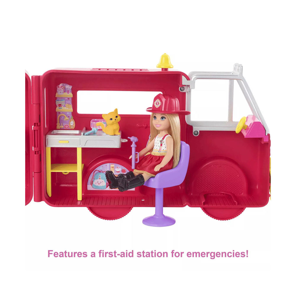 HCK73 BARBIE CHELSA FIRE RESCUE TRUCK H.B