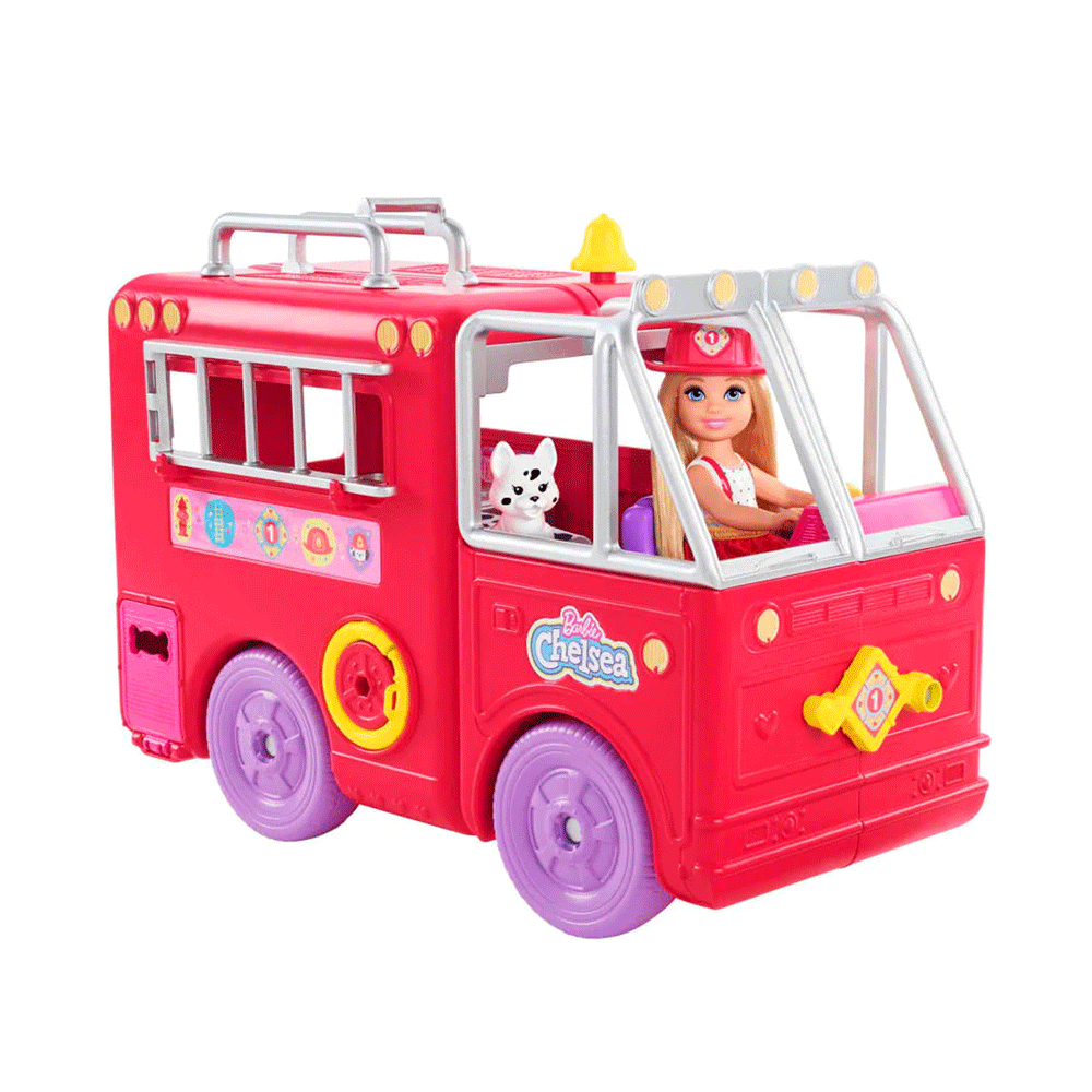 HCK73 BARBIE CHELSA FIRE RESCUE TRUCK H.B