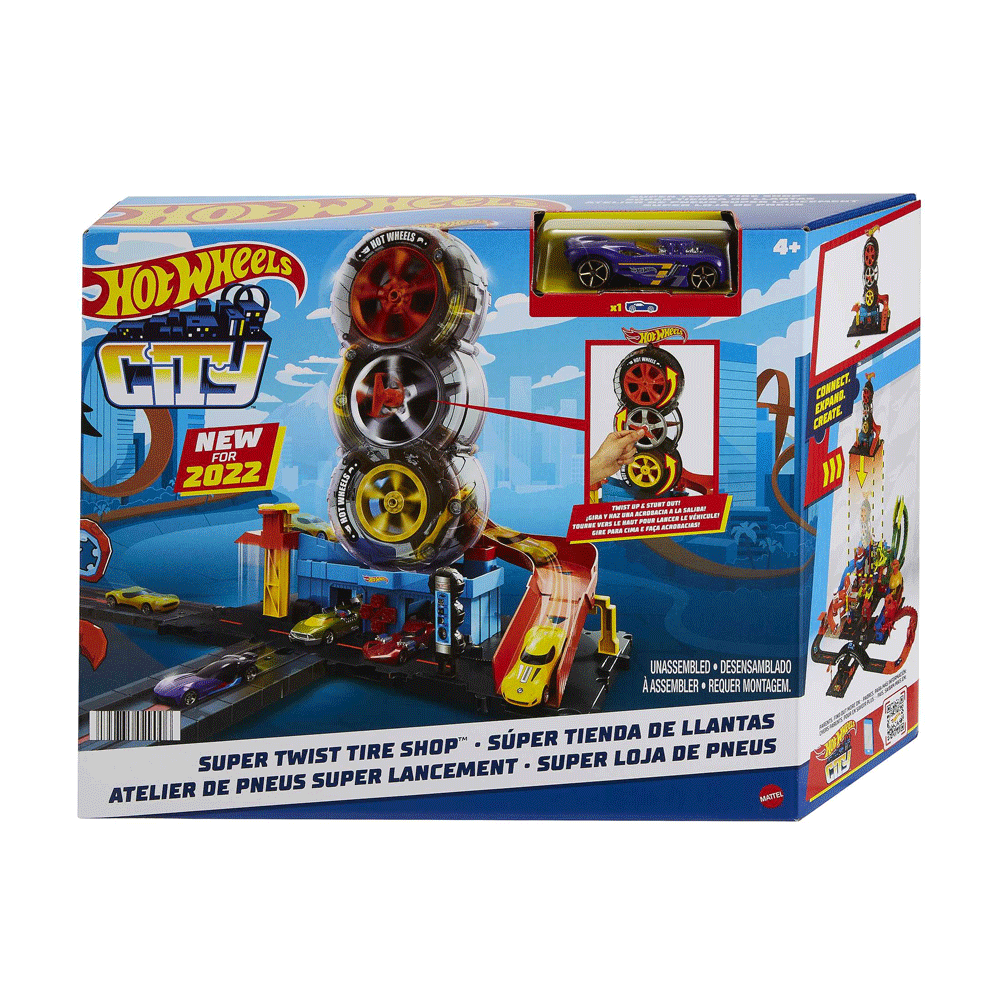 HDP02 HOT WHEEL CITY SUPER TWIST TIRE SHOP TRACK H.B