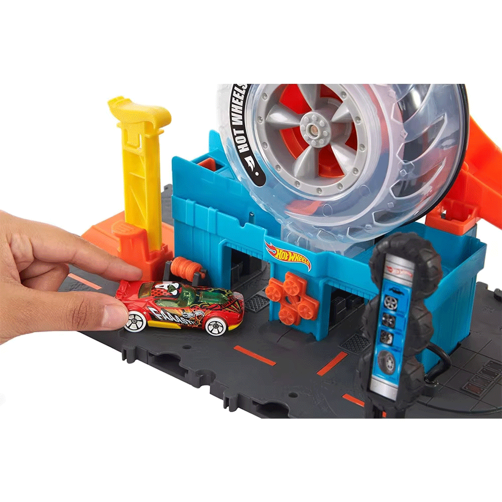 HDP02 HOT WHEEL CITY SUPER TWIST TIRE SHOP TRACK H.B