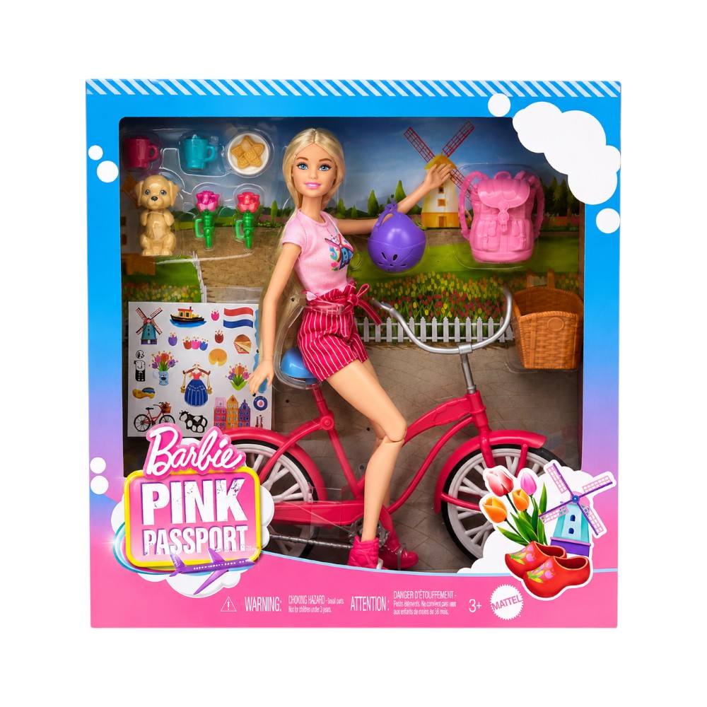 HWJ00 BARBIE PINK PASSPORT BIKE DOLL A.I
