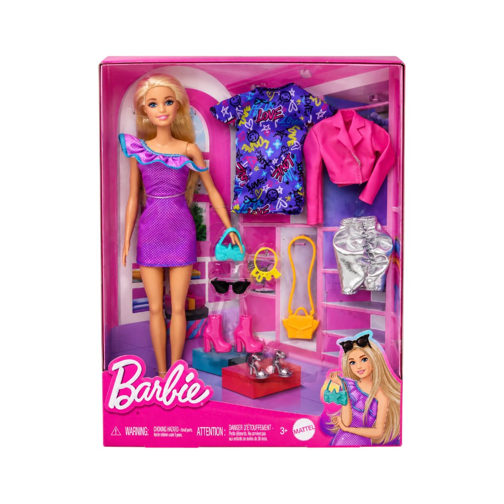 HYT61 BARBIE DOLL & PARTY FASHION SET A.I