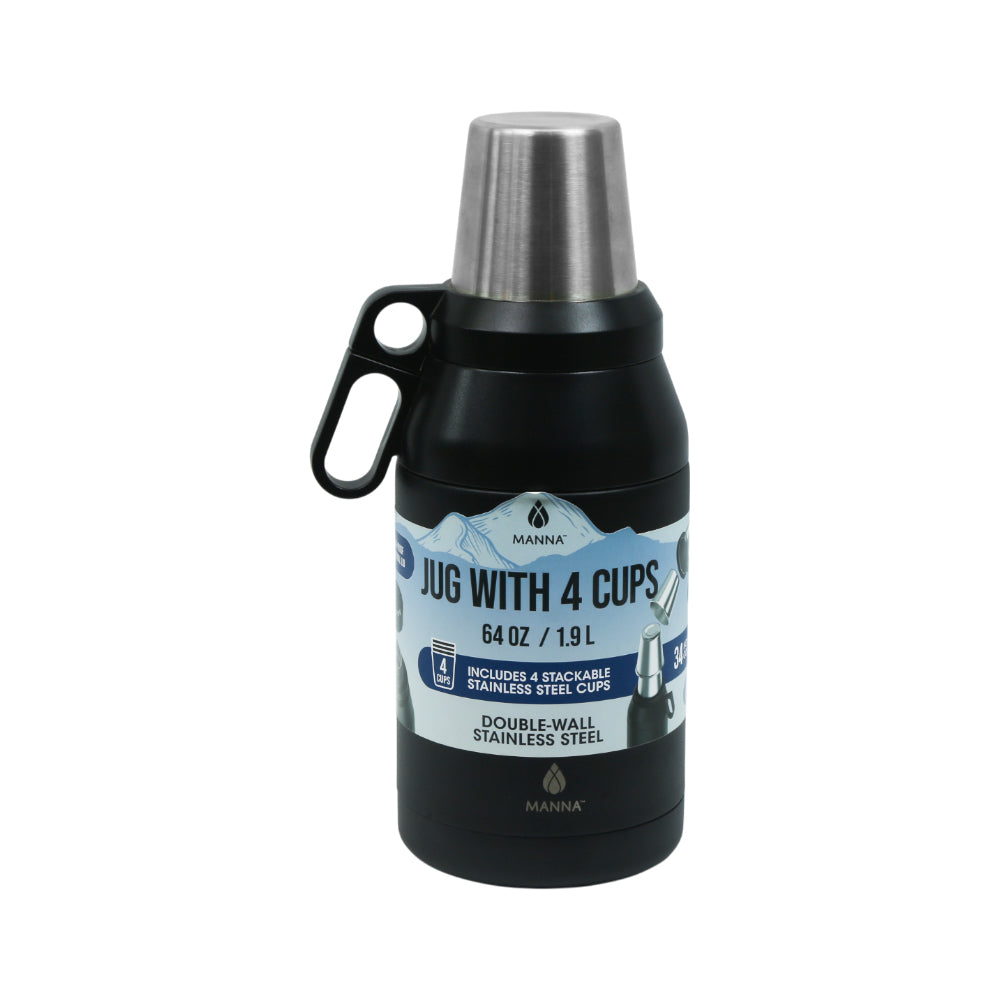 VACCUM FLASK DOUBLE WALL 4 STACKABLE CUPS 1.9 LTR 1796135