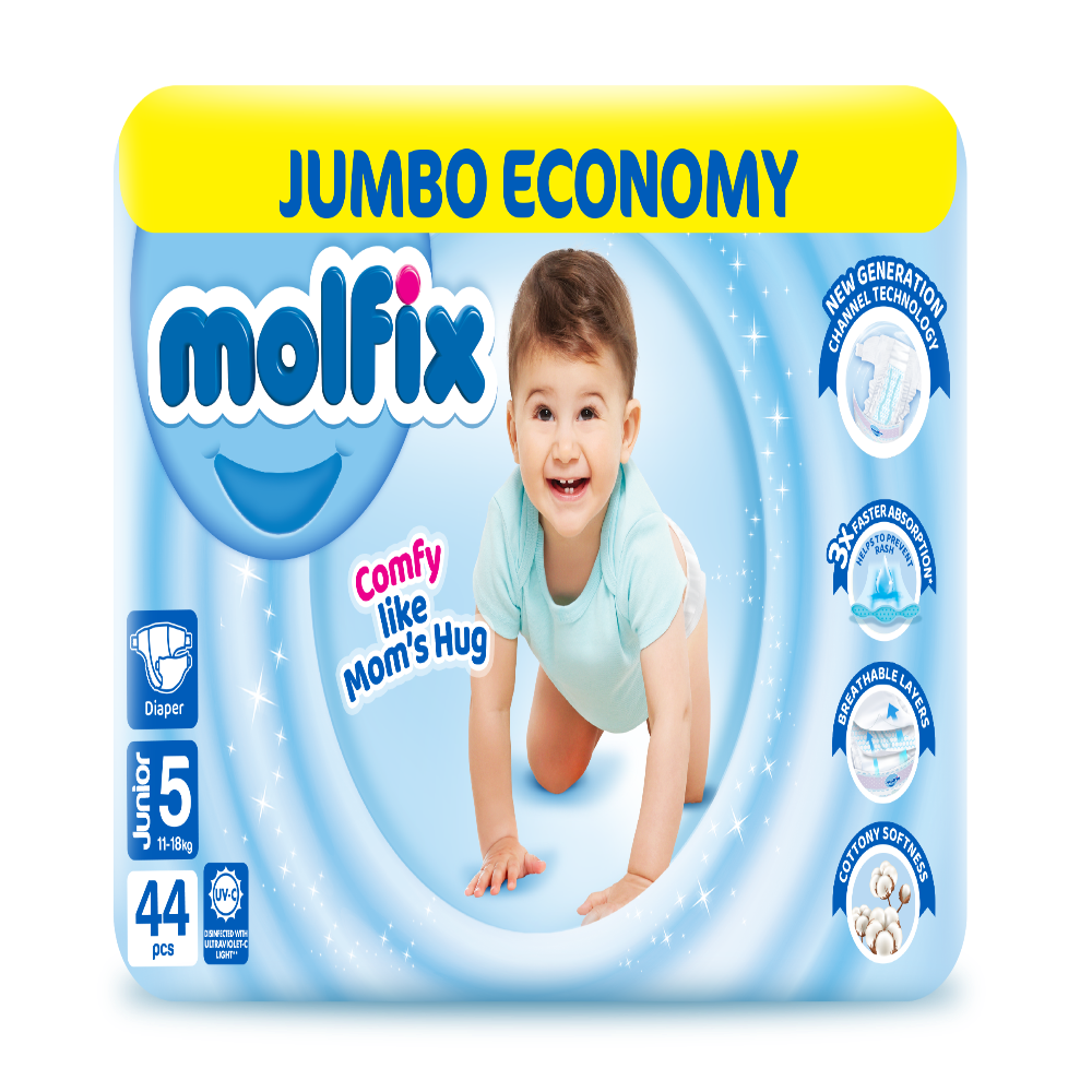 MOLFIX DIAPERS JUNIOR NO5 11-18KG 44 PCS