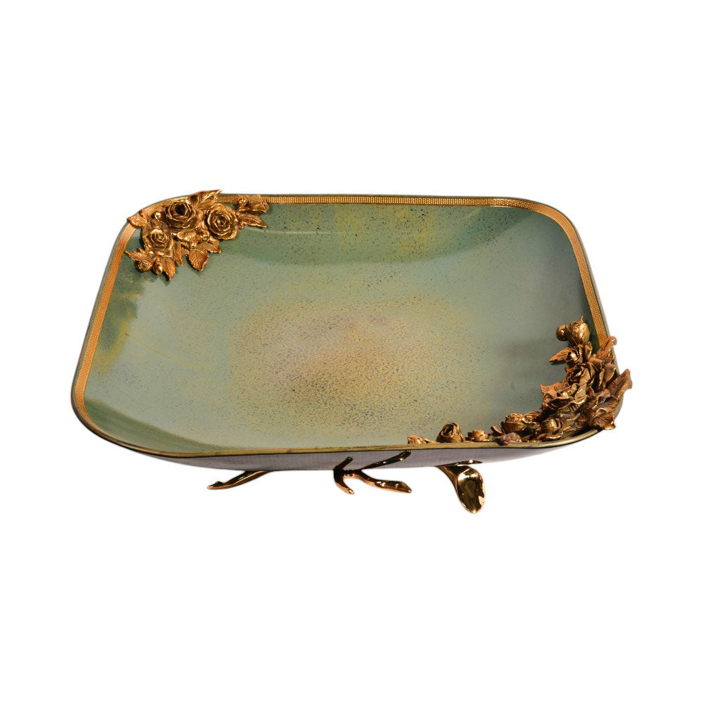 DISH CRYSTAL BRASS E8-PK025-1 J143-A28