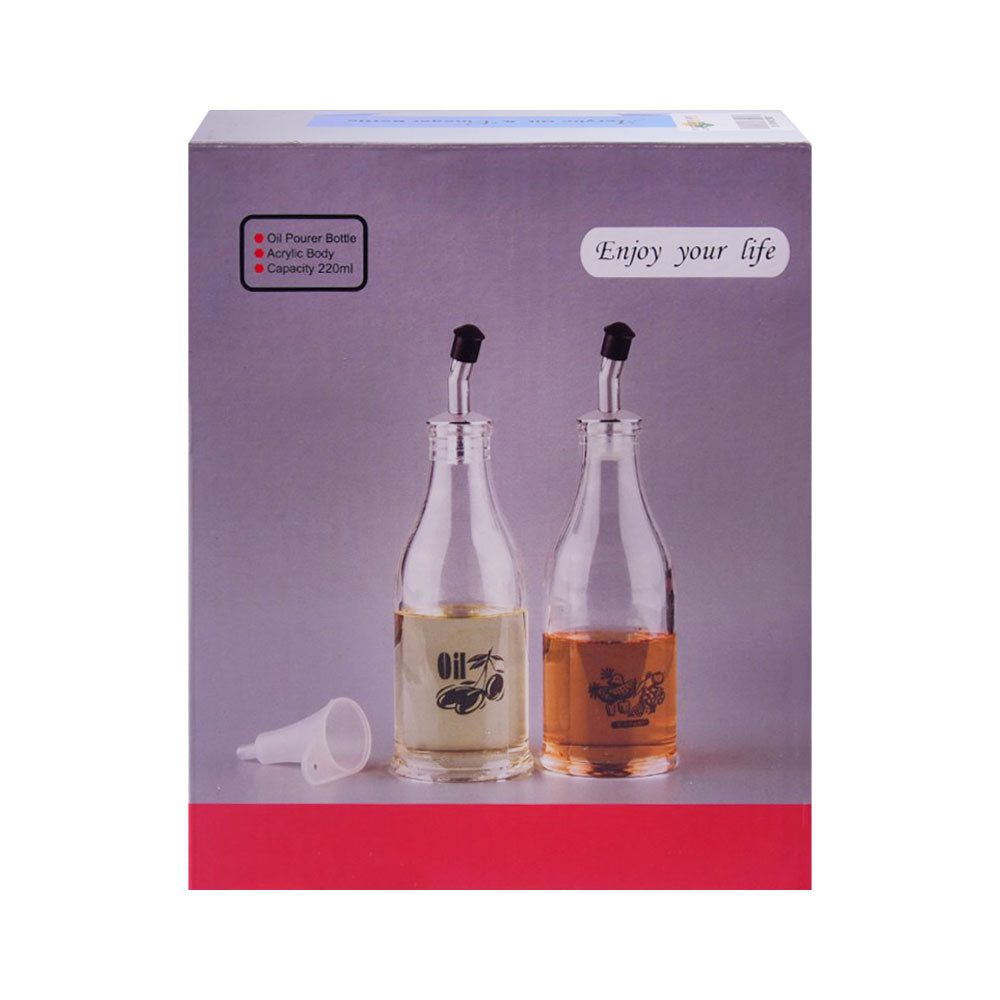 OIL BOTTLE SET 2PC ACRYLIC 220 ML IR F2341