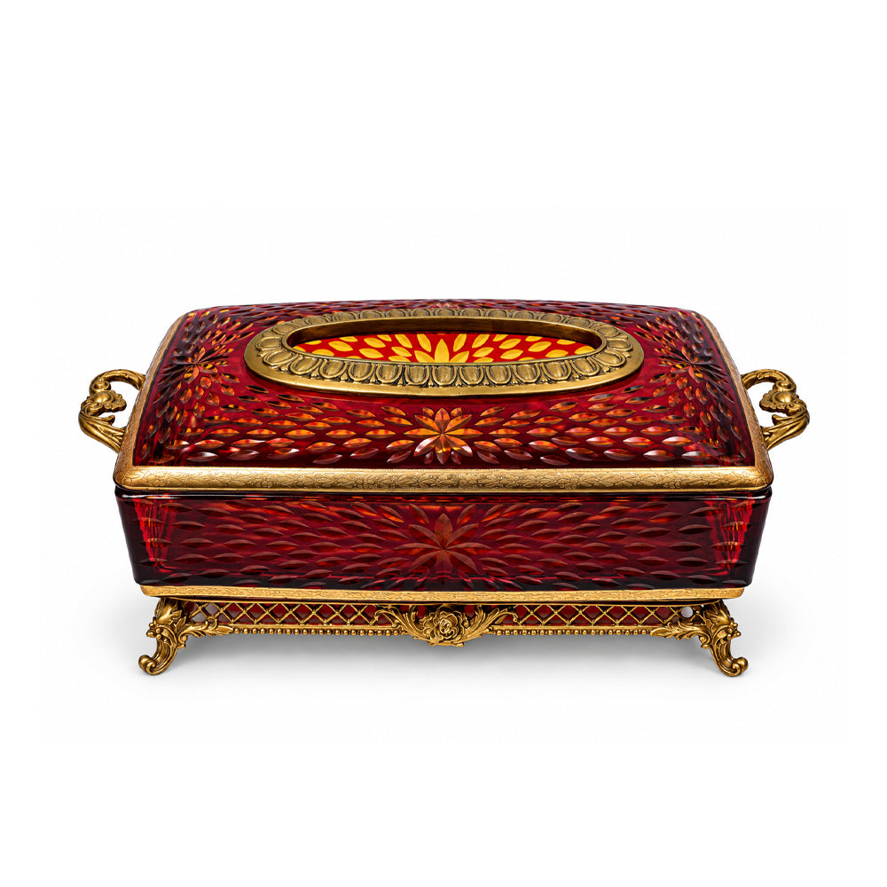 TISSUE BOX CRYSTAL BRASS H-C19-6018 JSB04-C59-1