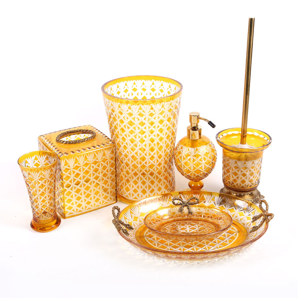 Bathroom Set Crystal Brass 7Pc Y105063 Jc102-A25