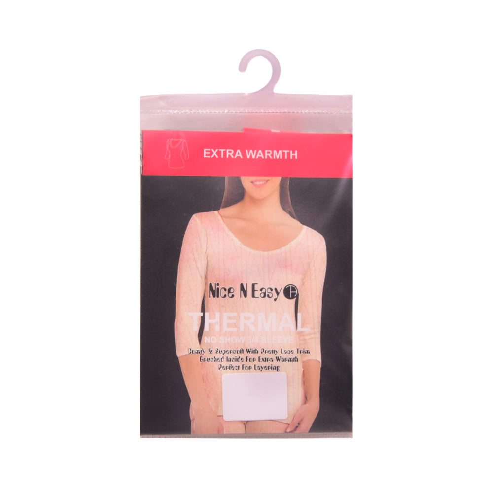 NICE AND EASY LADIES THERMAL TOP BLACK LARGE
