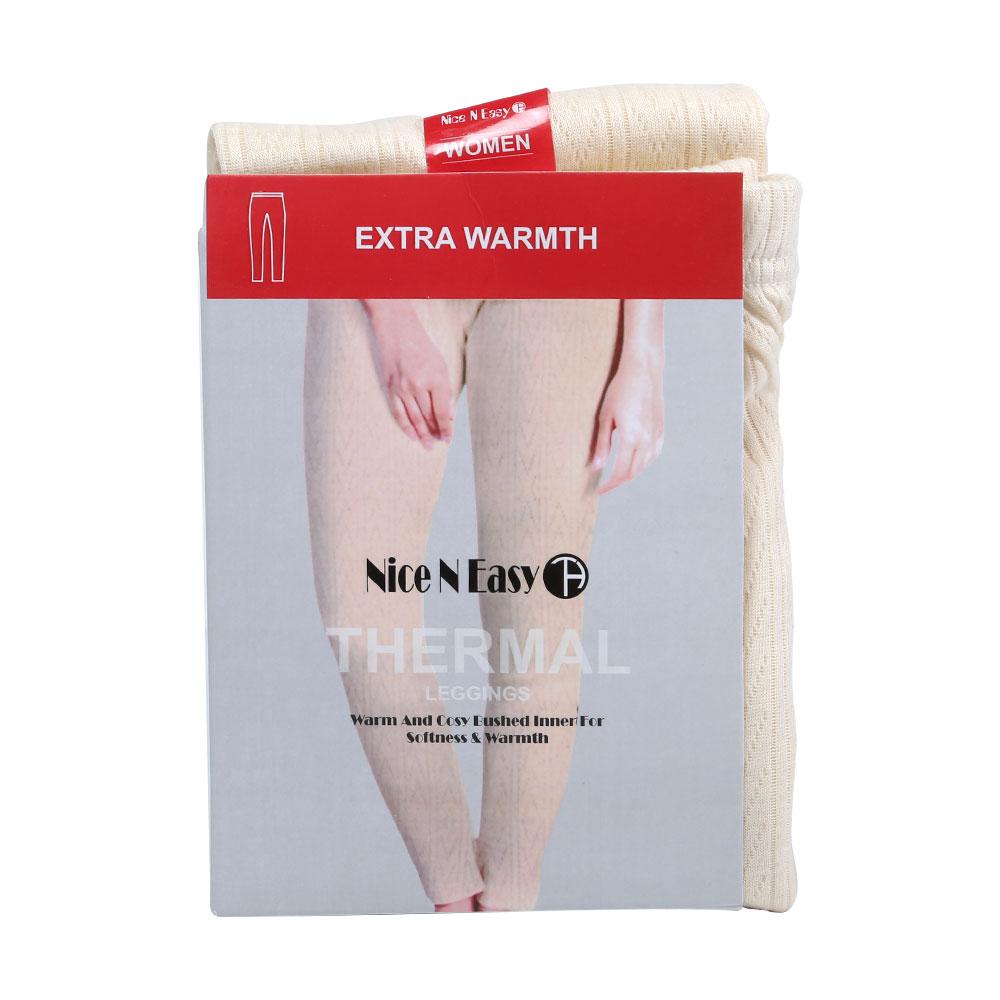 LADIES THERMAL PAJAMA OFF WHITE SMALL