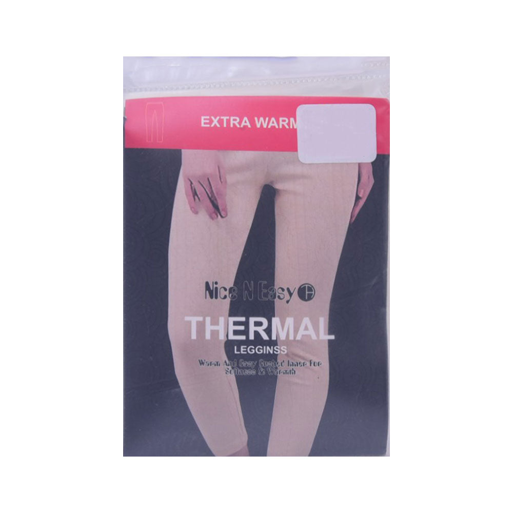 LADIES THERMAL PAJAMA OFF WHITE LARGE