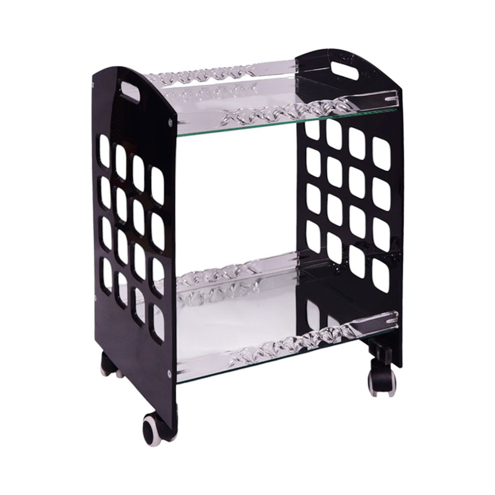 VINE TROLLEY BLACK 2 SHELF SMALL