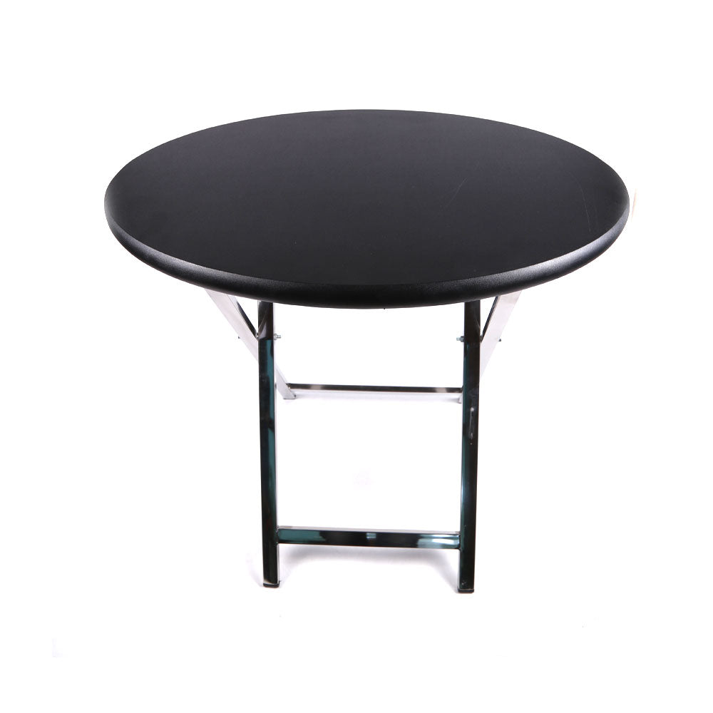 Folding Table S.S Oval Black