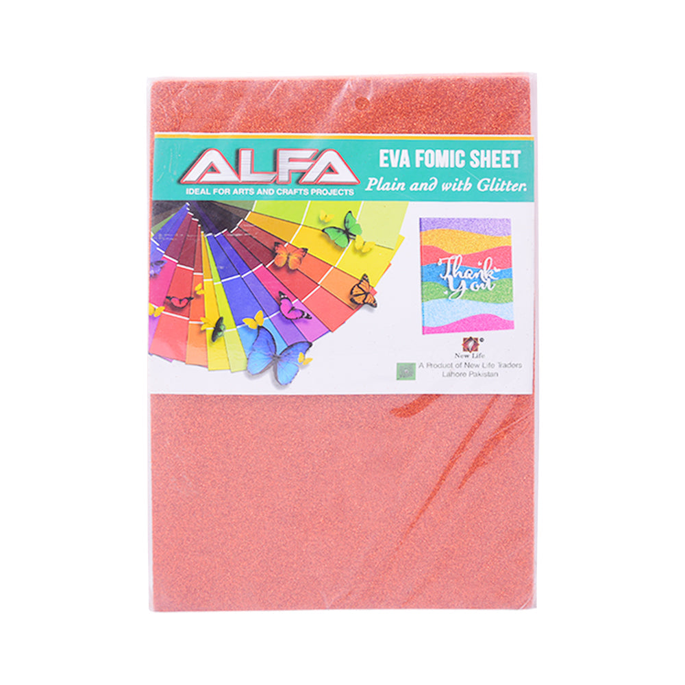GLITTER SHEET A4 SIZE ORANGE