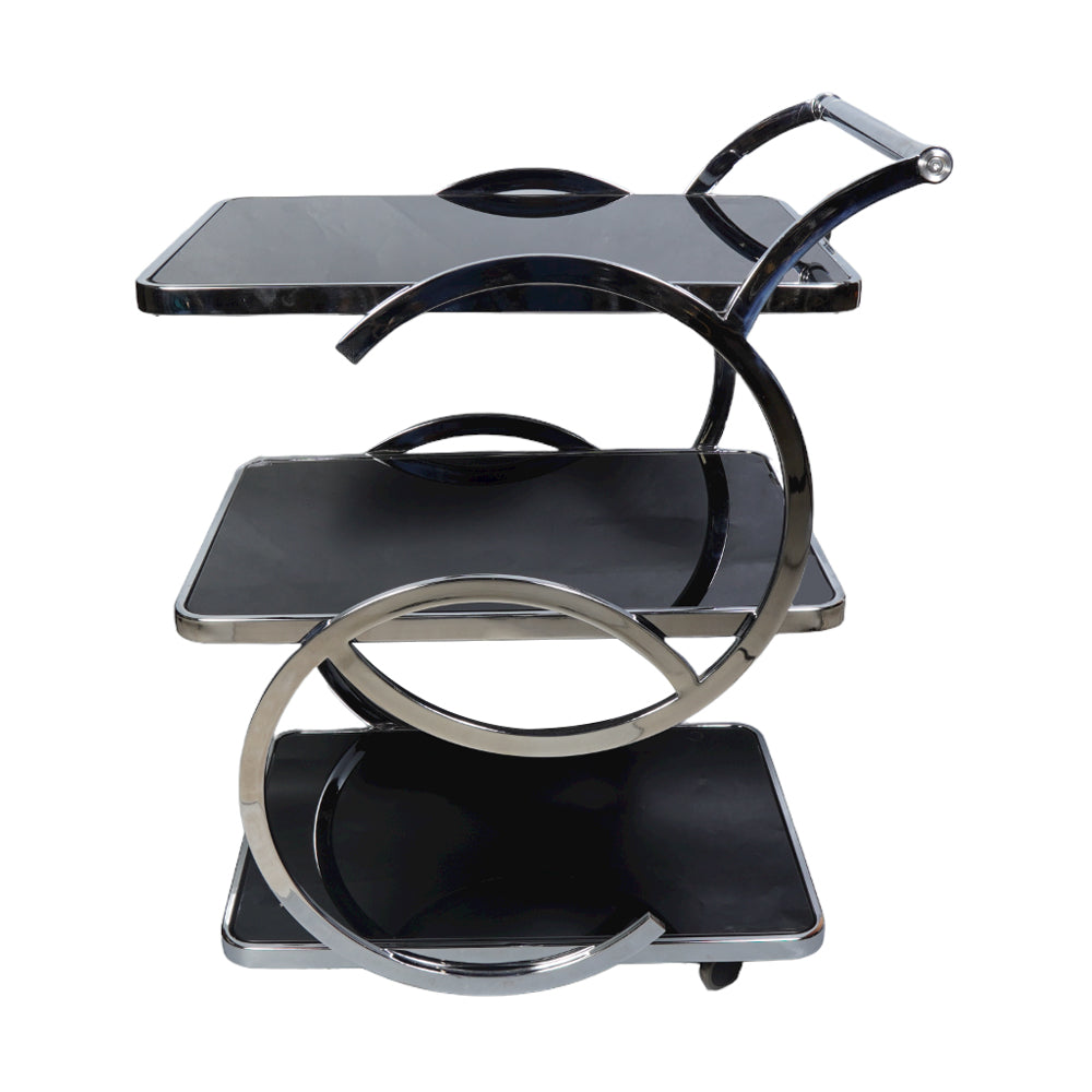 TEA TROLLEY IR D238 SILVER WITH TILE A+B+C