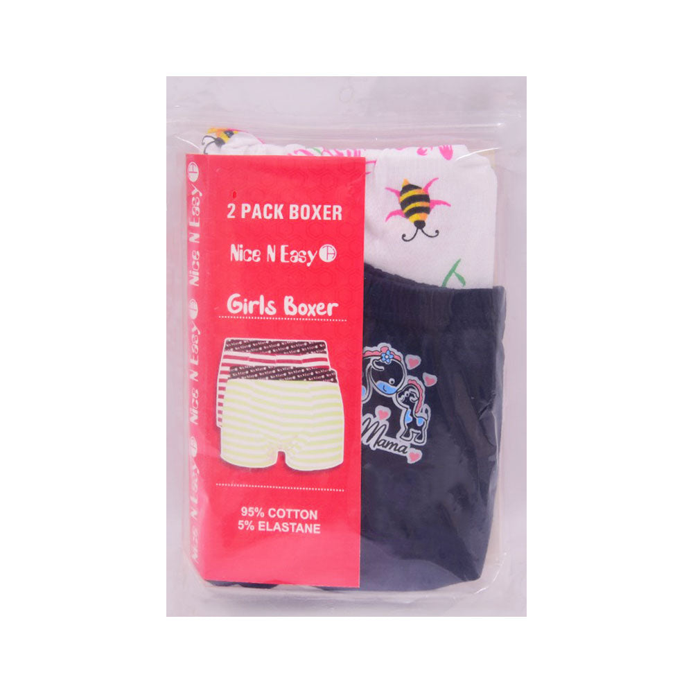 GIRLS BOXER 2PC PACK NICE & EASY 2-3 YEAR HC-032