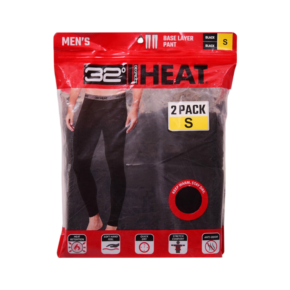 HEAT 32 WARMER TROUSER PACK OF 2 BLK-S-IR