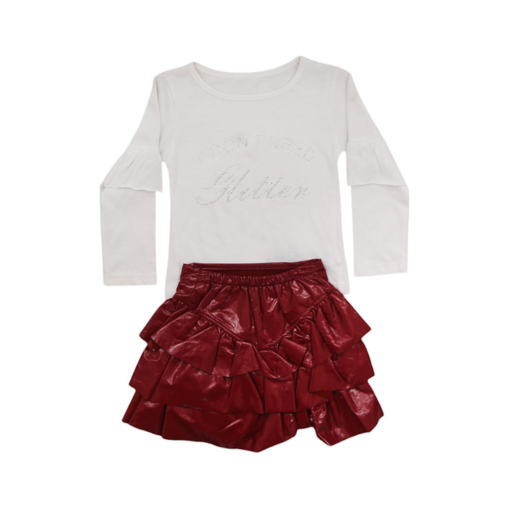 GIRLS L/S 2PC SKIRT SUIT 005 TW-20 2-3 YEAR