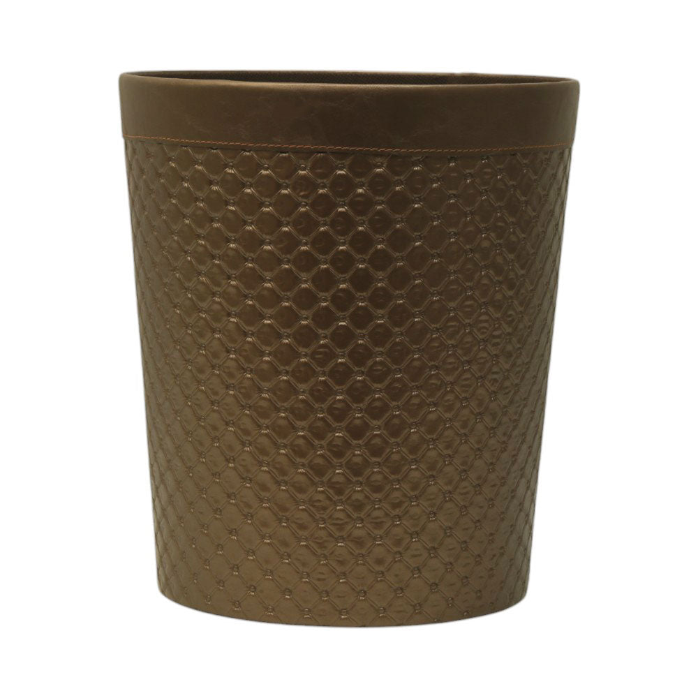 DUST BIN LEATHER CUT STITCH BROWN 1053