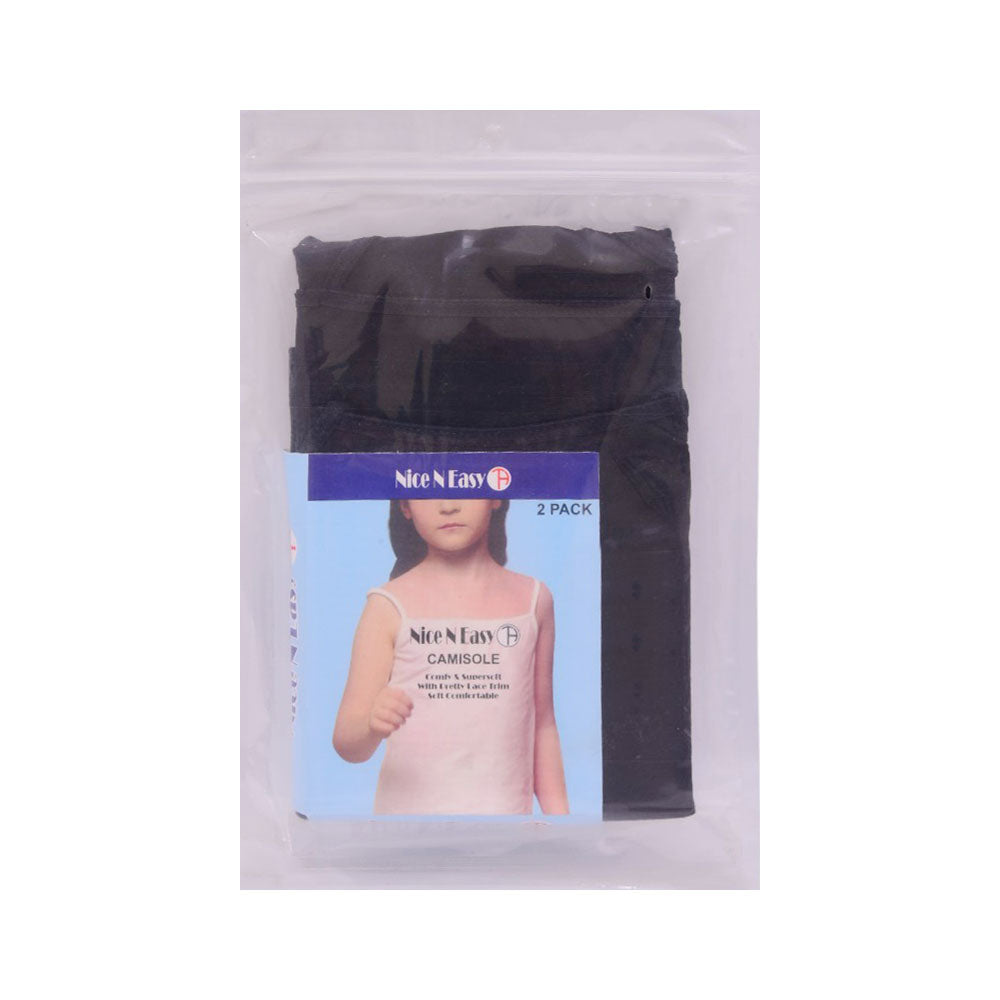 GIRLS CAMISOLE 2PC PACK BLACK N & E MW-21 2-3 YEAR HC-028