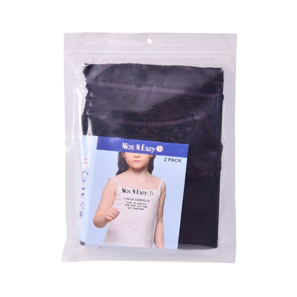 GIRLS CAMISOLE 2PC PACK BLACK N & E MW-21 3-4 YEAR HC-028