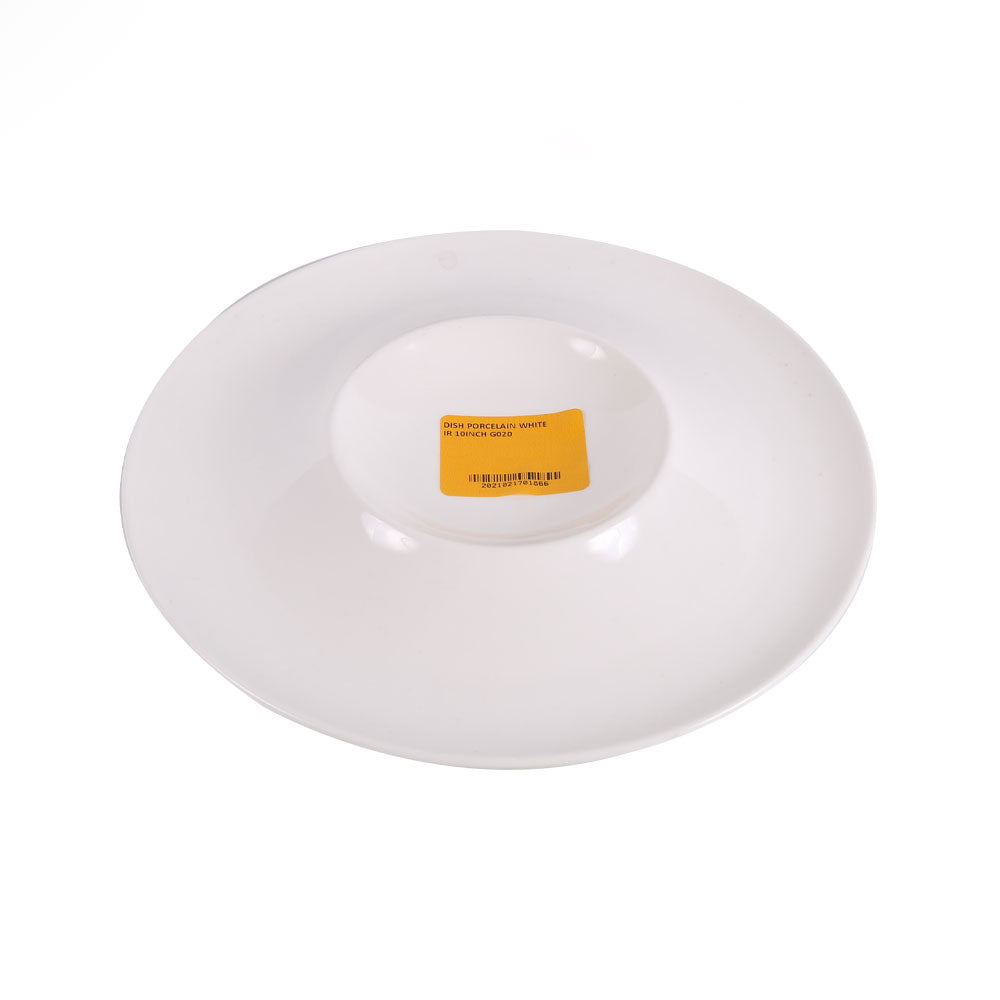 DISH PORCELAIN WHITE IR 10INCH G020