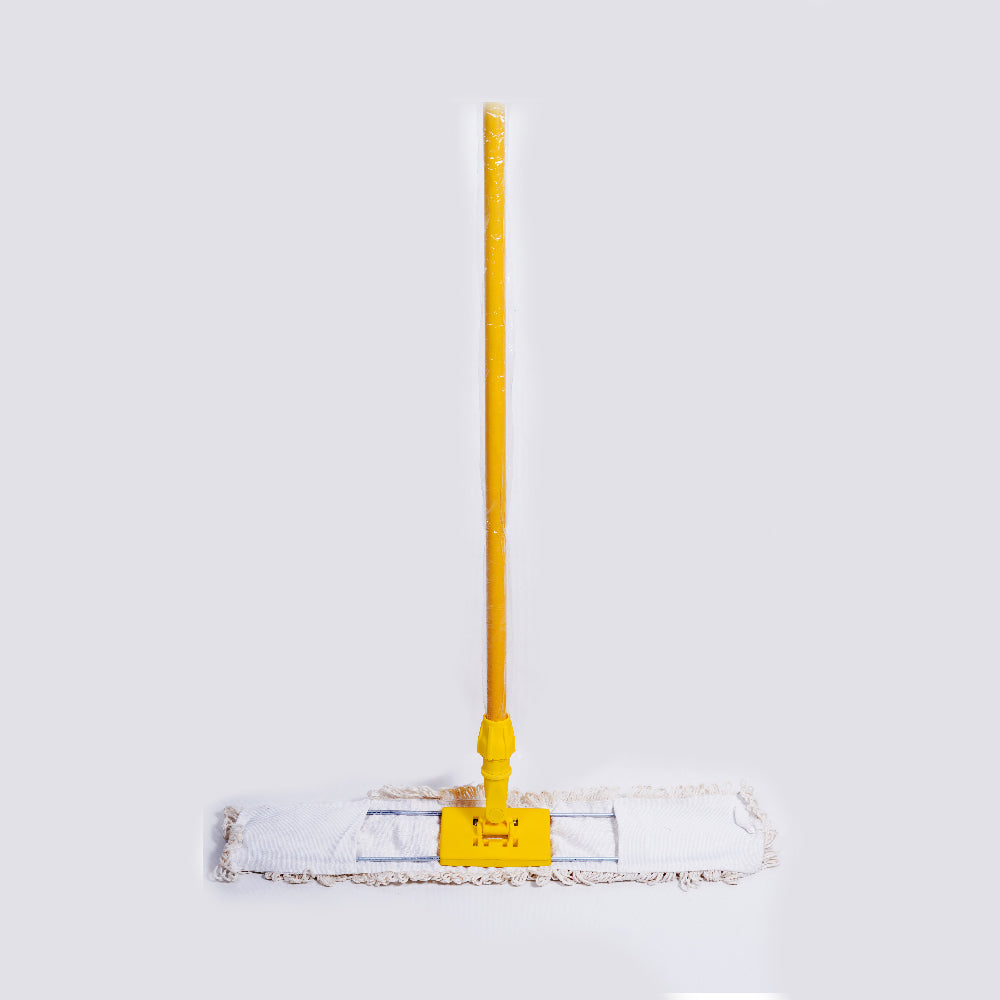House & Co DUST MOP COTTON + FRAME 60 CM + IRON HANDLE (YELLOW)