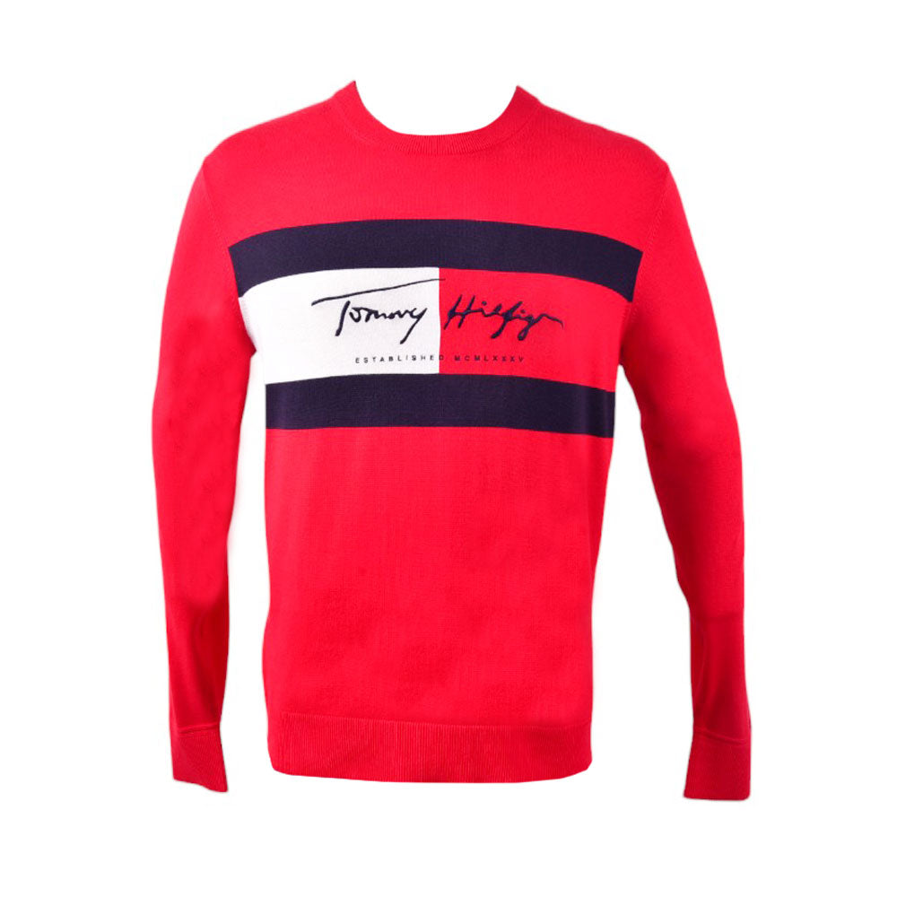 TH MAN L/S R NECK SWEATER 78J3787 RED XL ( IR )