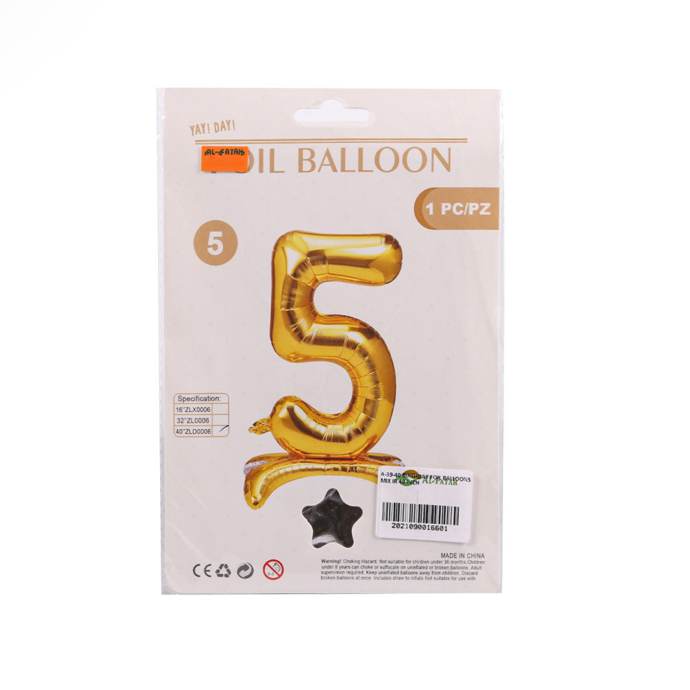 A-39-40 Birthday Foil Balloons Mix Ir 40 Inch