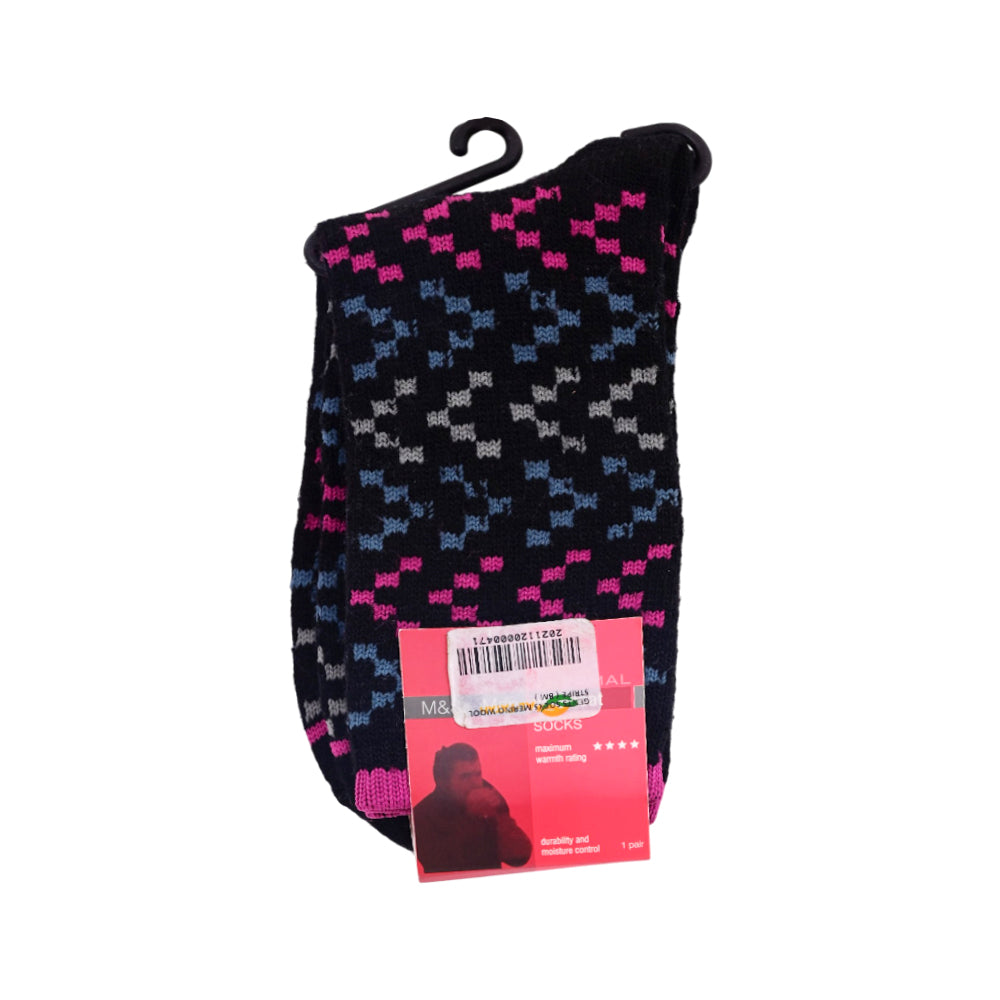 GENTS SOCKS MERINO WOOL STRIPE ( BM )