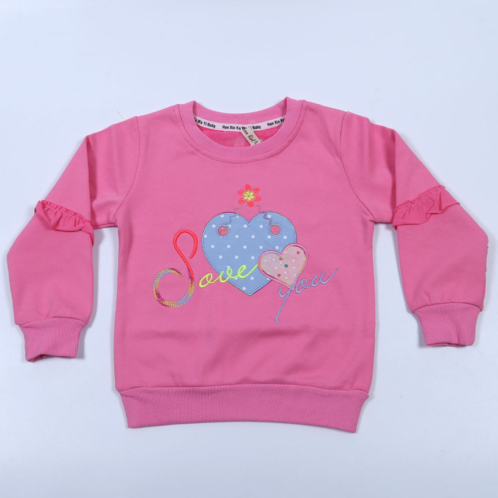 GIRLS L/S ROUND NECK PINK COLOR