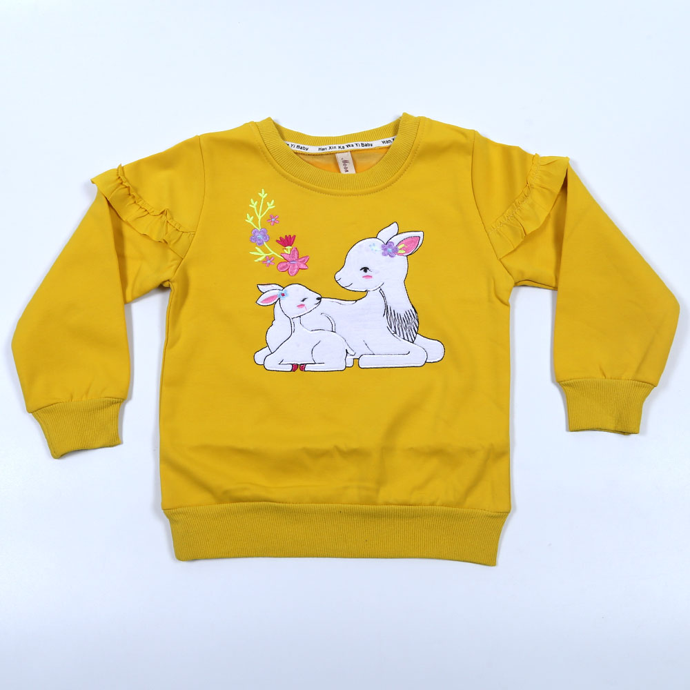 GIRLS L/S ROUND NECK YELLOW COLOR