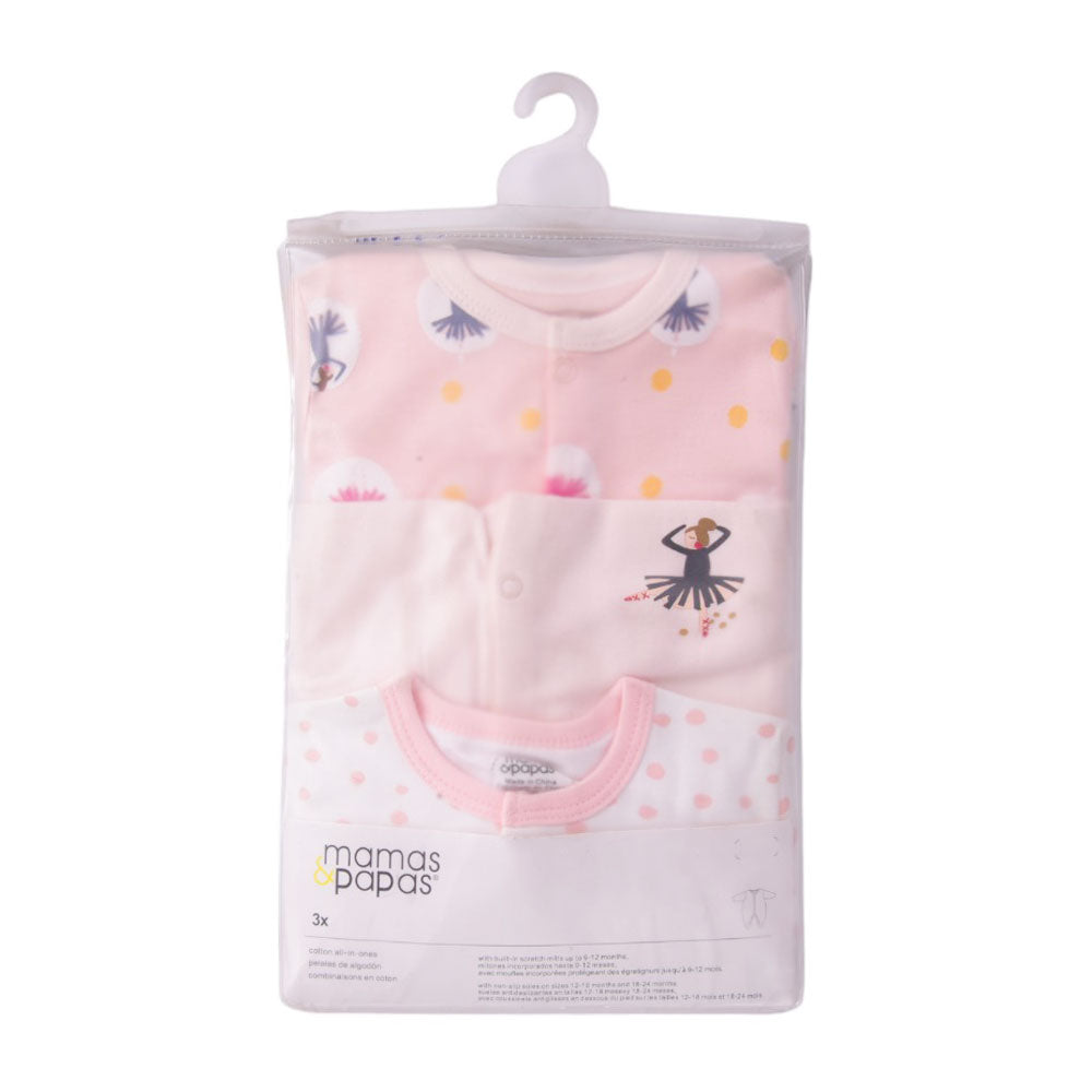 GIRLS L/S 3PC SLEEP SUIT MAMA & PAPA IR MW-21 9-12M