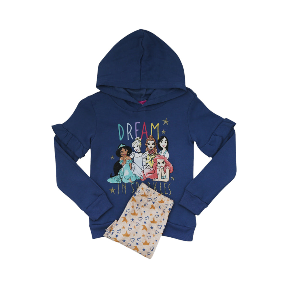 GIRLS L/S 2PC PAJAMA SUIT HOODED IR GYMF725 MW-21 2-3 YEAR