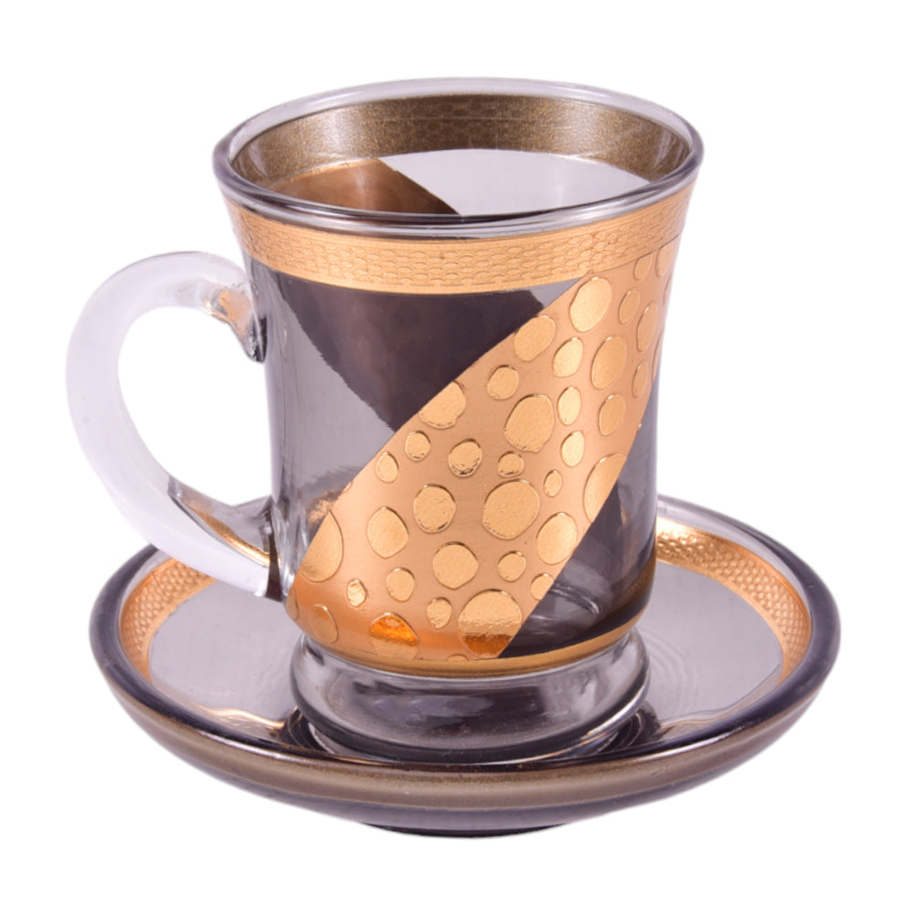 CUP & SAUCER CRYSTAL BRASS IR B-1158M JS103-D21-1