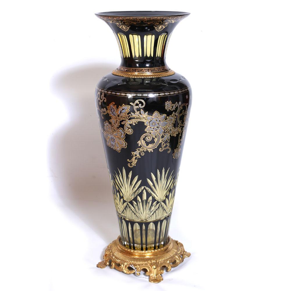 Vase Crystal Brass Ir St7-V1026M-1 J324Ch058