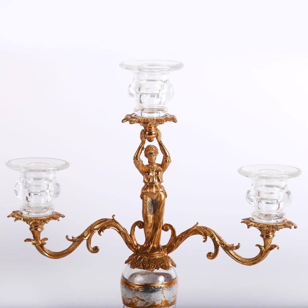 Candle Stand Crystal Brass Ir Ec6010-1 Jsc10-20